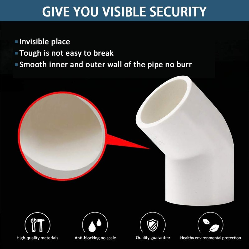 YOFASEN 6pcs 20mm 45° Elbow Plumbing Pipe Fittings Kit -