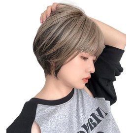 Bright Lara hf1784-TRQ Women's Short Full Wig, Bob, Inner Color, Blonde Hair, Men's Dress Wig,