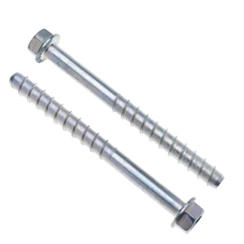 M12 Concrete Masonry Anchor Bolt, Self Tapping Coarse Threaded Screw, Flanged Hex Head, Galvanized Carbon Steel (14.3 mm x 100 mm) Screw-in Fixing for Metal structures to Brick, Stone, Concrete 10 pcs