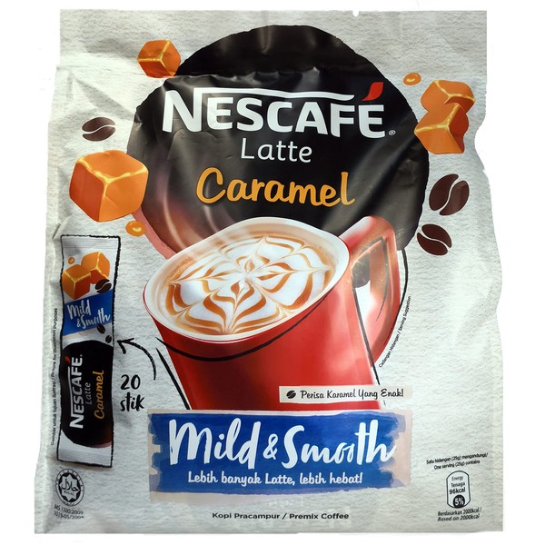 Nescafe 3 en 1 Tropical COCONUT Café Latte – Paquetes de café instantáneo – Mezcla de café con sabor de una sola porción