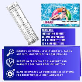 Labsales 2-in-1 Spa & Pool Water Test Kit - Alkalinity & Hardness, Easy Results in Seconds, 10 Tests Included