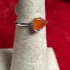 Natural Creations sterling silver stackable ring Size 4 Carnelian Raw
