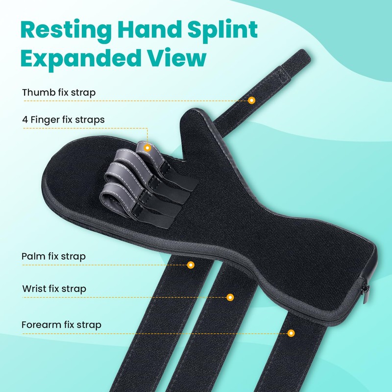 DrFinger Upgrade Resting Hand Splint Brace for Straightening Fingers with