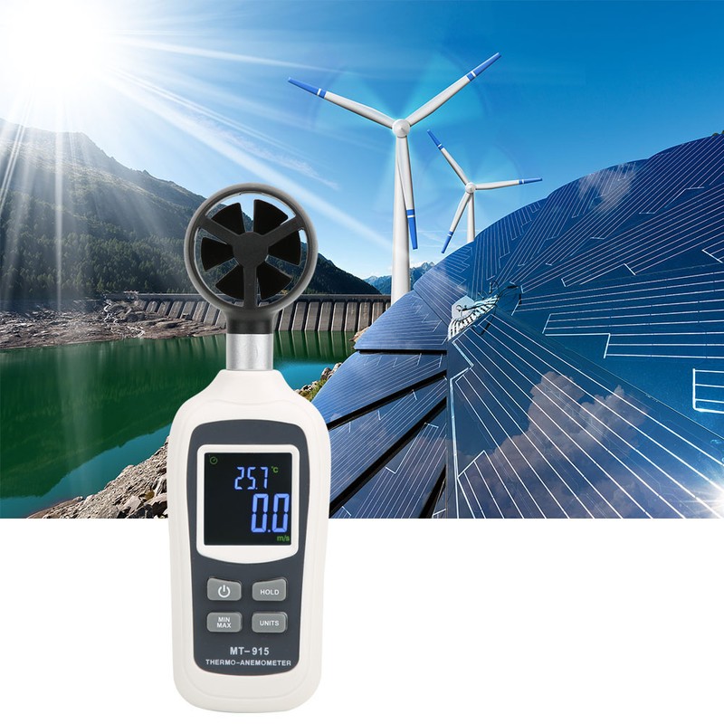 MT-915 Digital Portable Digital Anemometer Wind Speed Gauge Wind Temperature