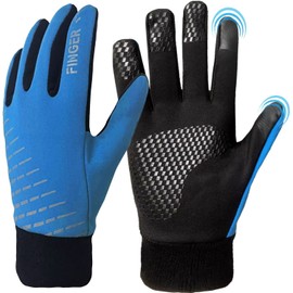 Winter Gloves Kids Boys Girls, Youth Running Biking Bike Warm Soccer Gloves Thermal Touchscreen for Cycling Sports Outdoor(Blue,XL)