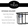 TRIO HOME Sink Sponge Organizer Caddy, Strong Transparent Suction Cups,
