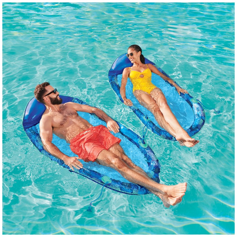Swimways Elite Spring Float Hammock Pool Lounger, Inflatable Pool Floats