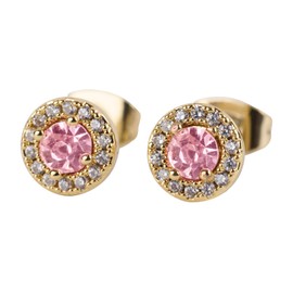 LuckyLy Aretes de Oro 14k para Mujer con Zirconia Cúbica – Joyería y Accesorios Ideales como Regalos para Mujer Cumpleaños y Regalos para Mamá Navidad, Modelo Judy Rosa