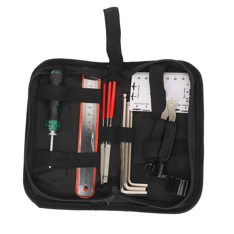Guitar Maintenance Tool Kit Hex Wrench File Screwdriver Ruler String