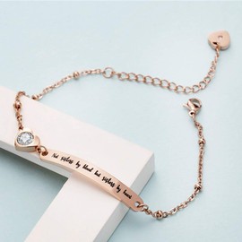 Holibanna Pack of 2 Bracelets Best Friends Not Blood Sisters Heart Sister Bracelet Inspirational Bracelets Jewellery Mantra Bangle for Women Sisters, Stainless Steel