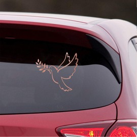 NBFU Symbol Dove Peace 1 (Rose Gold) (Set Of 2) Premium Waterproof Vinyl Decal Stickers For Laptop Phone Accessory Helmet Car Window Bumper Mug Tuber Cup Door Wall Decoration