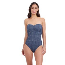 Profile by Gottex Women's Standard Jeans Print One Piece Bathing Suit