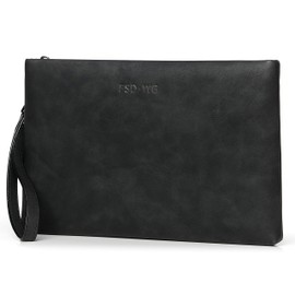 FSD.WG Men's Clutch Back, Second Bag, Handheld Bag, PU Leather, Gentleman's Bag, Weddings, Detachable Belt Included, Party, black b