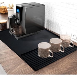 Coffee Bar Mat for Countertop, Emptycolor Heat Resistant Non-Slip Silicone Coffee Maker Station Mat for Counter, Waterproof Espresso Machine Mat