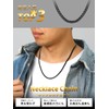 ChainsHouse Men's Necklace, Chain Only, Surgical Stainless Steel, Silver, Hypoallergenic,