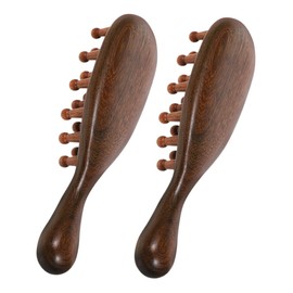Healeved 2Pcs Scalp Massage Combs for Portable Hair Massager with Fine Teeth Natural Wood Hair Brush for Neck and Face Massage Travel Friendly