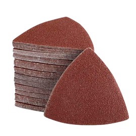 Alppihym 100 pieces triangle sandpaper set, 80 mm, 5 grits (60/80/120/180/240), 20 pieces each, Velcro sandpaper for delta sanders, for wood, metal, plaster, fibreglass (80 x 80 mm)