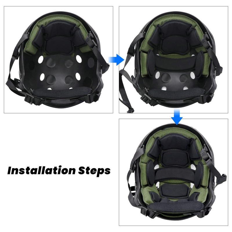 Yzpacc Airsoft Helmet Padding Helmet Pads Set, Second Generation Green