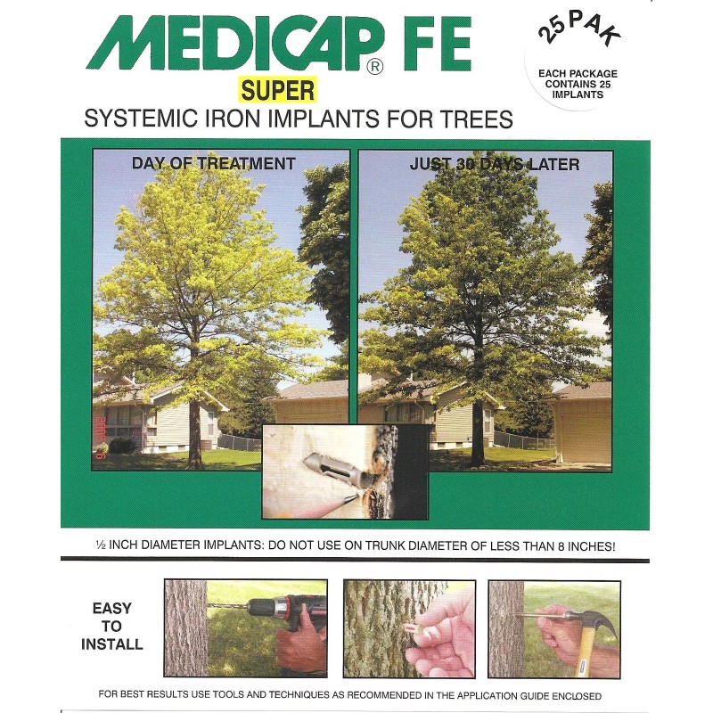 MediCap 25-Pack FE SUPER Systemic Iron Tree Implants for Control