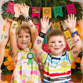 72 Hispanic Heritage Month 48PCS Hispanic Heritage Month Temporary Tattoos Sticker 24PCS Slap Bracelets Perfect for Themed Birthday Baby Showers Classroom Rewards Ideal Decor Gifts for Girls and Boys