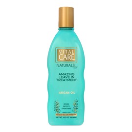 Vital Care Amazing Leave In Argan Oil Treatment - Gentle Keratin Complex Hair Treatment is Non-Stripping for Daily Use, Hydrating & Repairing - Abyssinian Oil and Silk Amino Acids
