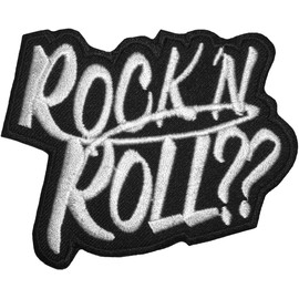 Papapatch Rock N Roll Rock Music Band Logo Embroidered Badge Sign Emblem Costume Sew Iron on Patch - Black White (Iron-Rock-ROLL-BW)