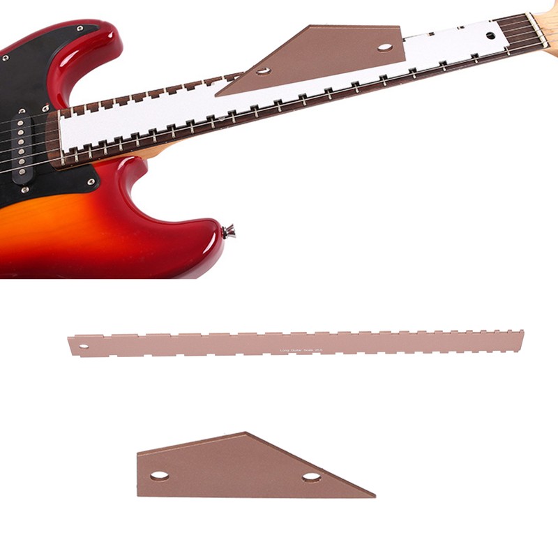Guitar Measuring Tool Set Silver Aluminum Neck Straight Edge Fret