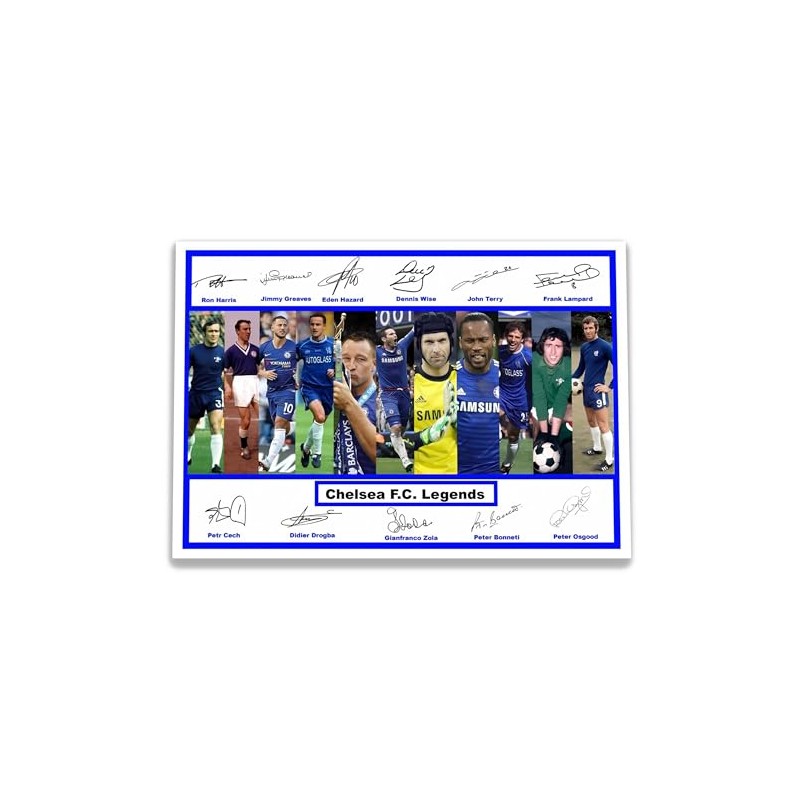 Stunning Quality Chelsea F.C. Legends Signed/Autographed Print (A3 Print Only)