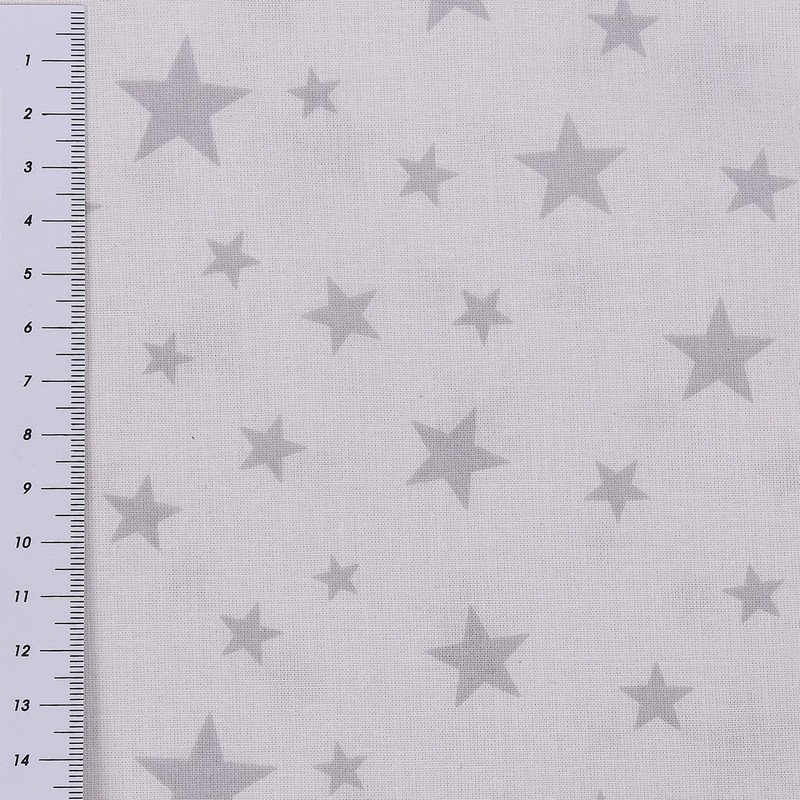 Decorative Fabric Curtain Fabric Raumhoch Star White Grey 2.8 m