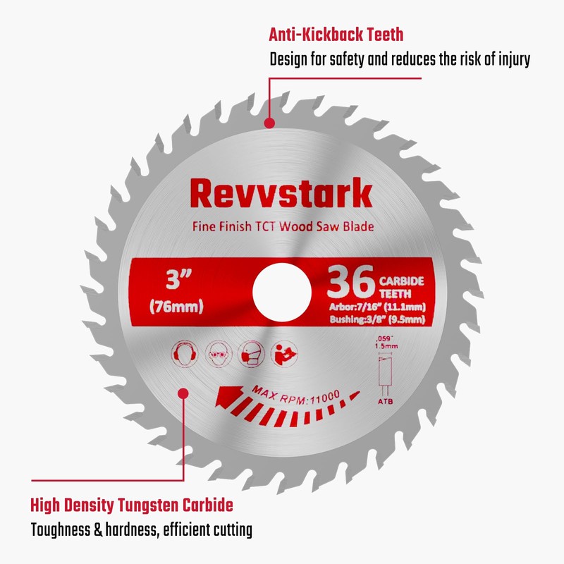 3 Pcs 3 in 36T Circular Saw Blade for Wood,