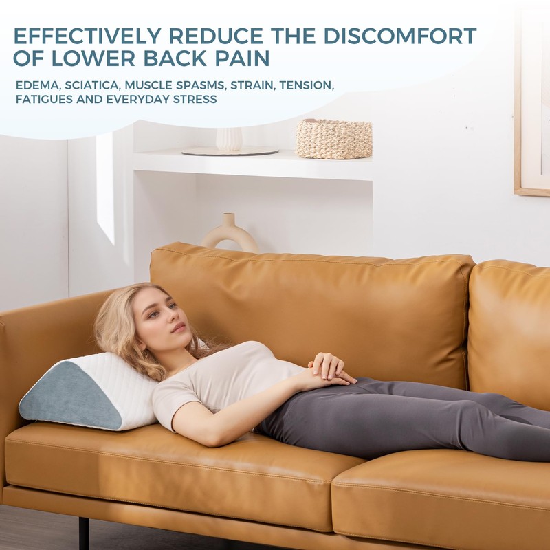 Knee Wedge Pillow 6.3'' for Post-Surgery Recovery-Leg Elevation Support for