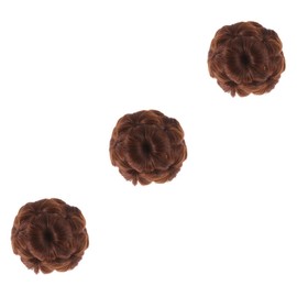 FOMIYES 3 Pcs Wig Bun Hair Chignon Clip Hair Bun Invisible Clip Light Brown Fixator
