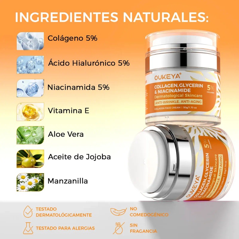 Antiarrugas Colágeno Niacinamida Hidratante Firmeza Rostro