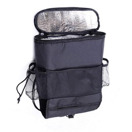 Xotic Tech Universal Car Multi-Pocket Back Seat Organizer Protector Road Trip Traveler Insulation Storage Bag Holder Case for All Cars SUVs (Black)