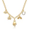 BONJOULRY Charm Necklace for Women Gold Cowboy Cowgirl Horseshoe Hand