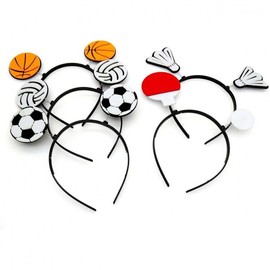 Creative Funny Sports Headbands for Badminton, Basketball, Soccer, Volleyball, and Cheerleading One Size/Basketball 15ea