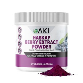 AKI Haskap - Extracto de bayas en polvo, 5.29 oz (5.30 onzas), superalimento rico en antioxidantes con vitamina C y polifenoles, apoyo energético, equ