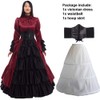 GRACEART Women Gothic Victorian Rococo Dress Costumes Wine red XL