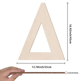 Large Wooden Greek Letters 17 Inch, Big Greek Wood Letters Δ Delta Cutouts Alphabet Paintable Wooden Letters for Wall Decor Painting Crafts Greek Theme Sorority Fraternity Party Decoration