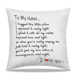 Dibor to My Nana Gifts Throw Pillow Covers 18x18 in - for Nana Birthday Gifts from Grandson Granddaughter, Best Nana Gifts Pillow Case for Living Room Sofa Decor