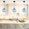 GLAMIGHT Blue Pendant Lights Kitchen Island Lighting Modern Globe Hand