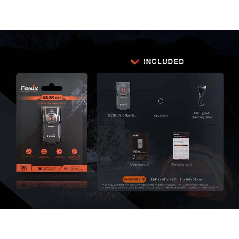 FENIX E03R V2.0 KEYCHAIN FLASHLIGHT- Nebula