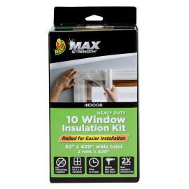Duck Max Strength Window Insulation Kit 10 Pack Clear Energy Saving Film