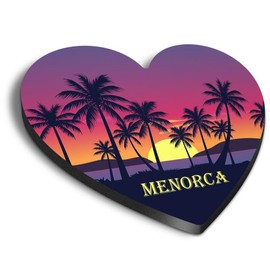 1x Heart MDF Magnet 6cm - Menorca Spain Beach Resort - Fridge Locker Office Whiteboard Toolbox #61075