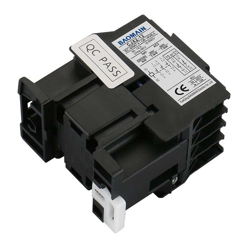 Baomain 3-Pole AC Contactor CJX2-1210 – 220VAC Coil, 3NO+1NO Auxiliary,