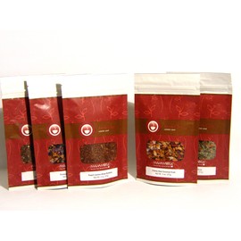 Mahamosa Loose Leaf (Looseleaf) Herbal Tea Sampler Gift Set Kit (incl. five 2 oz. specialty herbal teas) (Bundle - 5 items), Christmas or Holiday Tea Gift