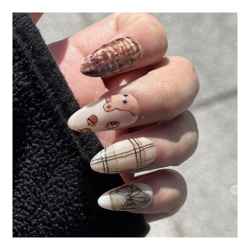 Where do acorns come from~ Handmade nail tips - Stiletto