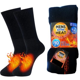 Snackmate 3 Pairs Mens Thermal Warm Socks, 1.6 Tog Warm Winter Socks, Breathable Hiking Walking Cushioned Moisture Wicking Heated Boot Outdoor Socks Size 6-11