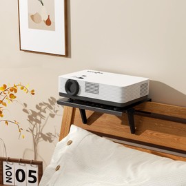 3-Step Adjustable Projector Stand Wall Mount/No Hole 2-Way Installation Load Capacity 20kg Triangular Stable Structure & Heat Dissipation Design Compatible with Slim Projectors Space-Saving with Gap