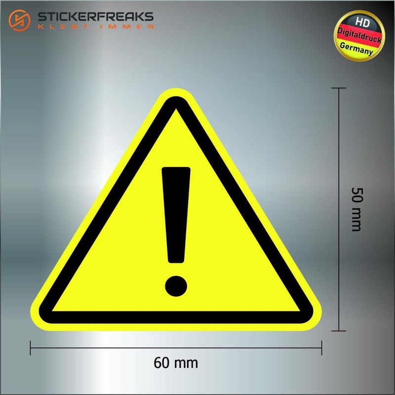 Pack of 8 Warning Stickers 6 x 5 cm Warning